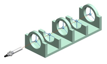 An example of bore alignment using an alignment telescope